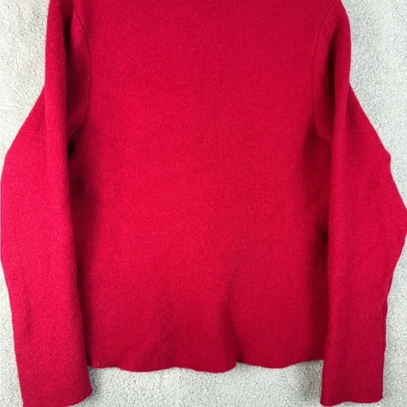Eileen fisher red wool button up jacket preowned size large - Picture 8 of 9